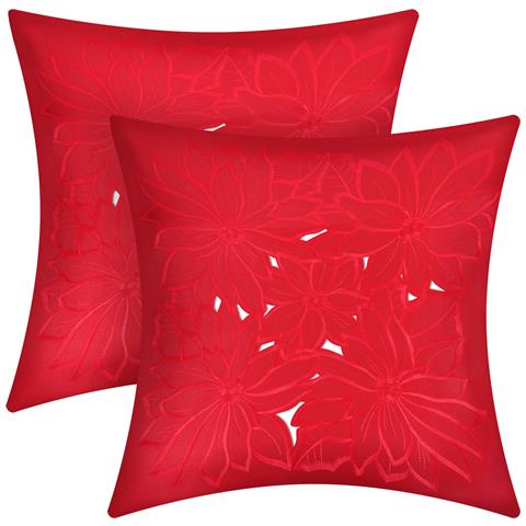 Set Di 2 Copricuscini In Tessuto Ricamato Floreale 40x40 Cm - Foto 5