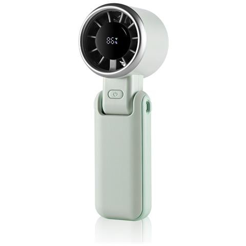 Ventilatore Portatile Ad Alta Velocità Con Display Digitale - Regolabile, Pieghevole E Multifunzionale Green - Foto 1