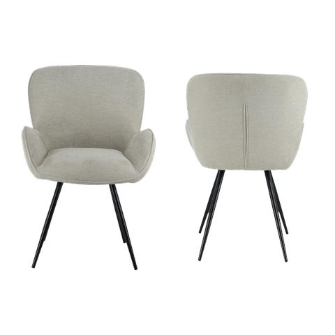 Sedia In Ciniglia Eva Beige - Foto 8