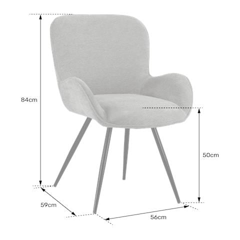 Sedia In Ciniglia Eva Beige - Foto 2