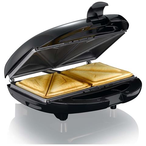 Sandwich Maker 3 In 1 Staccabile 850w Con Termostato, Nero - Foto 2
