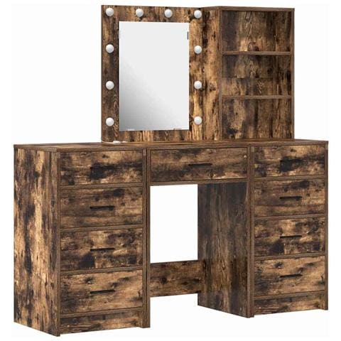 Tavolo da Trucco con cassetto 3 pcs Marrone 40 x 41 x 135 cm - Foto 1