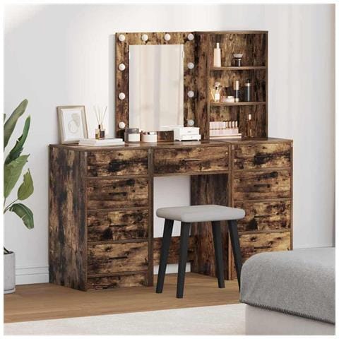 Tavolo da Trucco con cassetto 3 pcs Marrone 40 x 41 x 135 cm - Foto 2