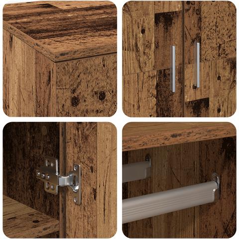 Highboard Legno Vecchio 80x39x178 cm Legno massello - Foto 9