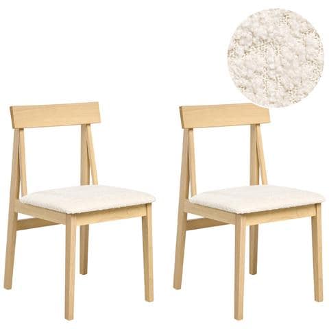 Set Di 2 Sedie Da Pranzo Isle Legno Marrone Chiaro /beige - Foto 2