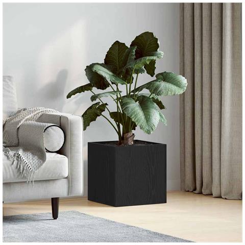Scatola per vasi Rovere nero 40 x 40 x 40 cm Legno multistrato - Foto 2