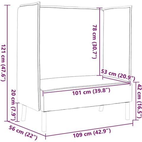 Divano alto Marrone scuro 109 x 56 x 121 cm Tessuto - Foto 9