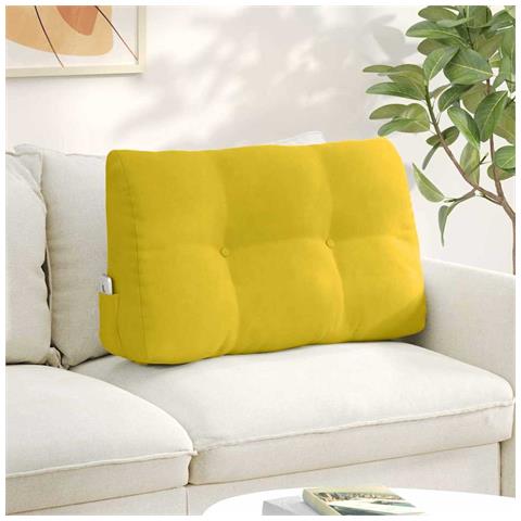 Cuscino per Schiena Giallo 80 x 24 x 50 cm Velluto - Foto 2