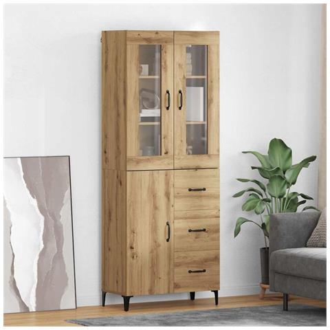 Credenza con cassetto Rovere artigianale 69,5 x 34 x 180 cm - Foto 2