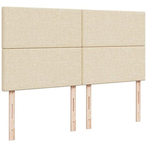 Struttura Letto Pouf con Materassi Crema 200x200 cm in Tessuto - Foto 9