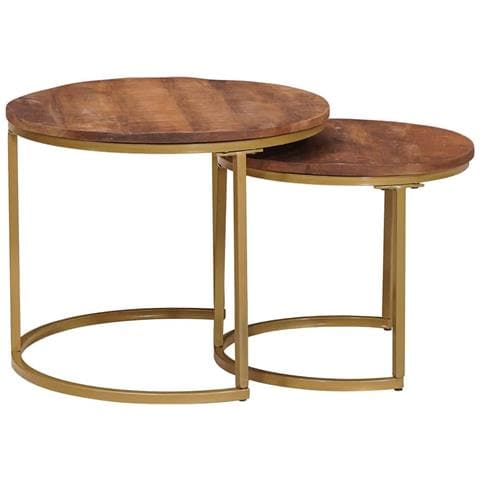 Tavoli da Caffè Nido 2 pcs Legno massello di mango e acciaio - Foto 1