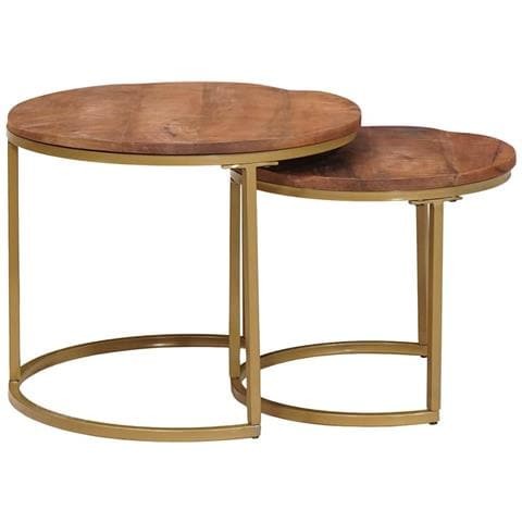 Tavoli da Caffè Nido 2 pcs Legno massello di mango e acciaio - Foto 2