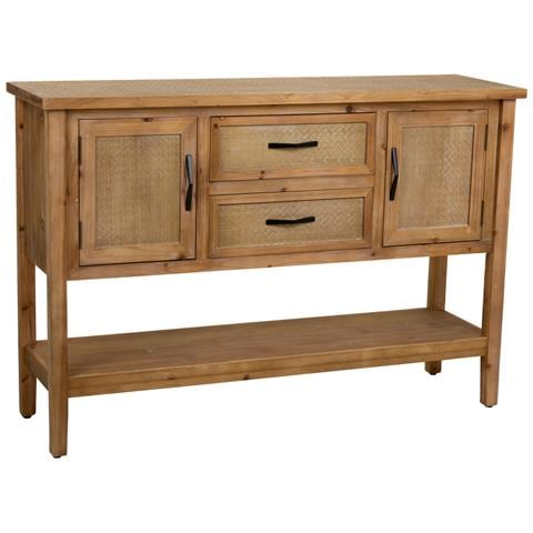 Mobile Da Ingresso In Legno E Metallo Marrone 122x35x81,5h - Foto 1