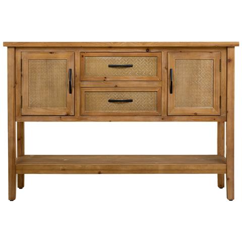 Mobile Da Ingresso In Legno E Metallo Marrone 122x35x81,5h - Foto 2