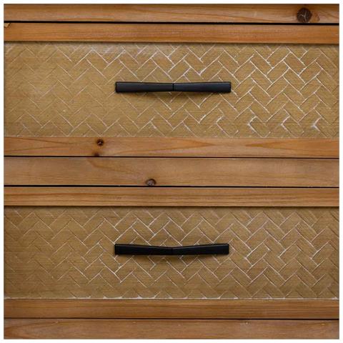 Mobile Da Ingresso In Legno E Metallo Marrone 122x35x81,5h - Foto 8