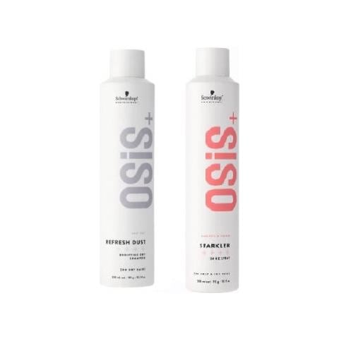 Pacchetto Schwarzkopf Pro-osis+: Shampoo Secco Refresh Dust 300 Ml + Lacca Lucidante Sparkler 300 Ml - Foto 1