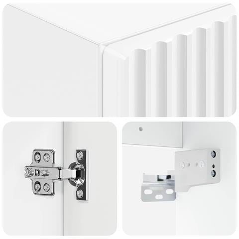 Mobiletto da Bagno a Muro Bianco Lucido 33 x 34,5 x 100 cm - Foto 8
