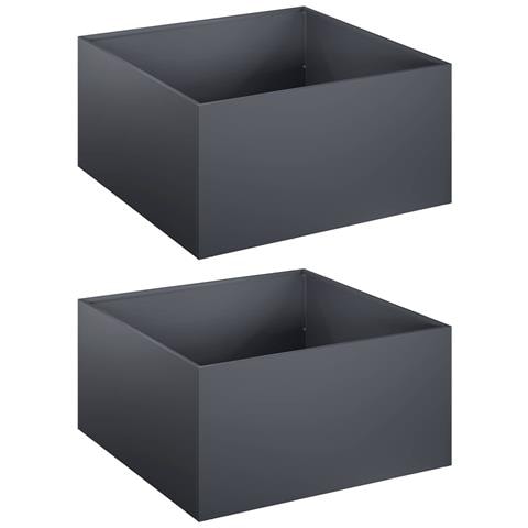 Vaso da giardino 2 pz Antracite 60 x 60 x 30 cm - Foto 1