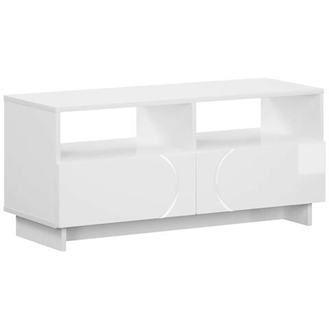 Supporto TV 90 x 34.5 x 40 cm Bianco Lucido - Foto 1