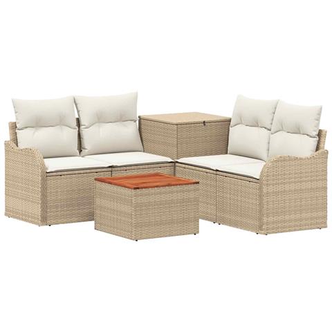Set di divani 6 pz Beige e Bianco Crema - Foto 1
