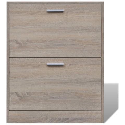 Scarpiera in Legno Effetto Rovere con 2 Scomparti - Foto 6