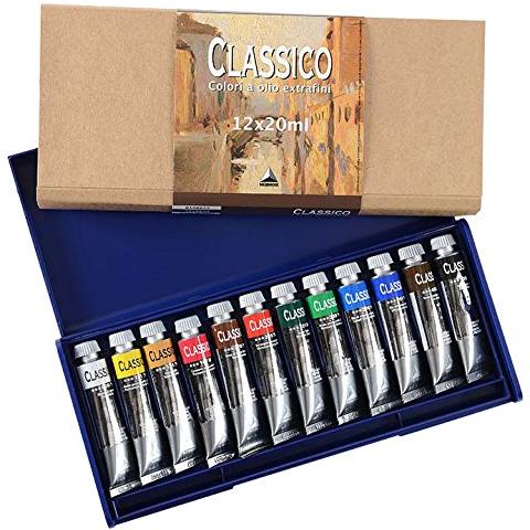 Maimeri Tubo Colori Olio Extra Fini Classico 20 Milliliter - 12 Colori Assortiti Con Astuccio In Plastica - Foto 1