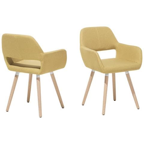 Set Di 2 Sedie Da Pranzo In Tessuto Giallo Chicago - Foto 31