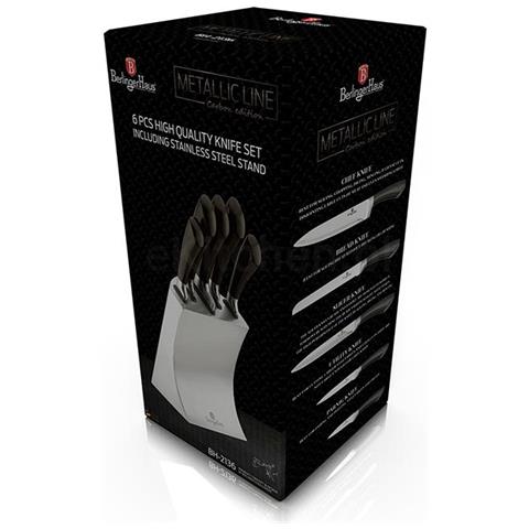 Set 6 Pezzi Coltelli In Acciaio Con Stand - Foto 3