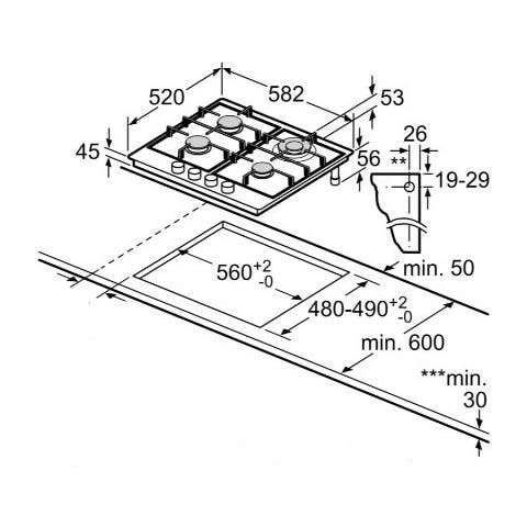 Piano Cottura PGH6B5B90 a Gas 4 Fuochi Gas Colore Acciaio Inox - Foto 6