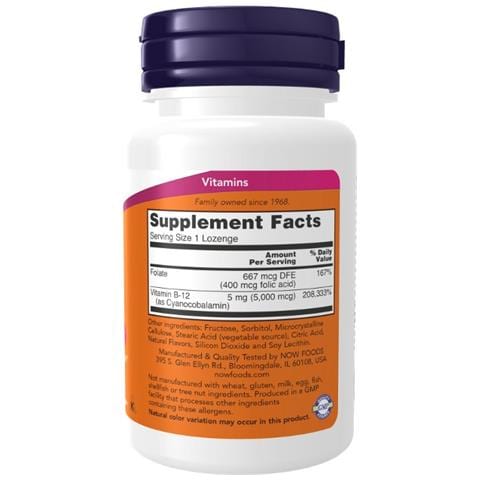Vitamina B-12 5000 Mcg Con Acido Folico 60 Pastiglie - Foto 2