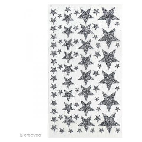 Adesivi Etoiles, Carta, Argento, 14 X 0,2 X 28 Cm - Foto 1