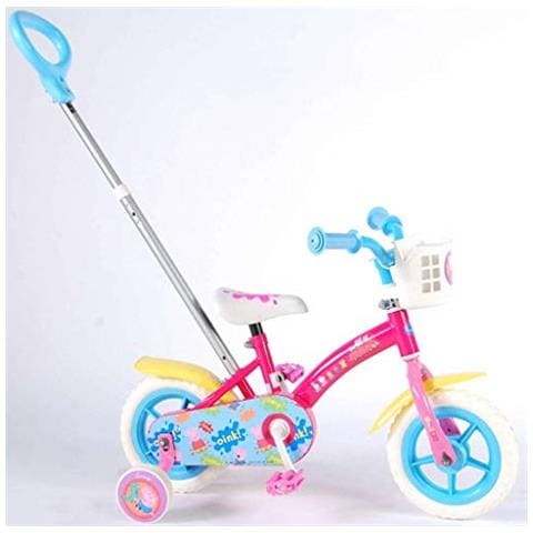 Bici Bicicletta Bambina Peppa Pig Scatto Fisso 10 Pollici Con Ruotine 85% Assemblata Rosa - Foto 1