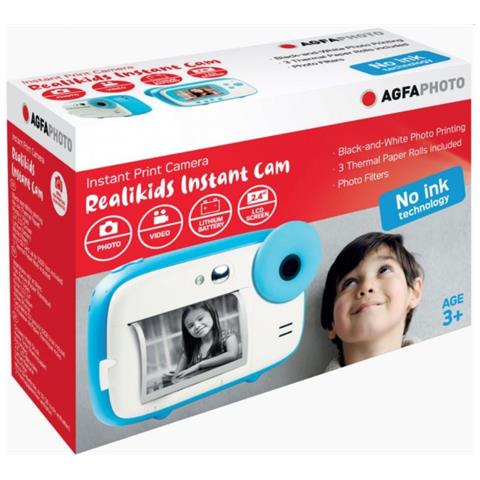 Realikids Fotocamera Istantanea per Bambini Schermo LCD da 2,4" Selfie, Micro SD, CartaTermica, Stampe in Bianco e Nero - Foto 4