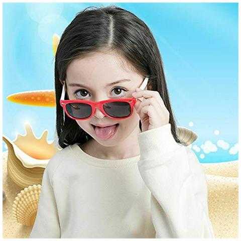 Flessibili Bambini Occhiali Da Sole Polarizzati Del Bambino Sicurezza Del Bambino Del Rivestimento Di Vetro Di Sun Uv400 Eyewear (nero) - Foto 4