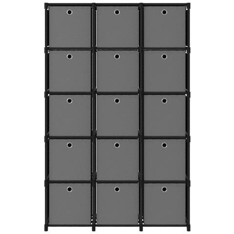 Mobile con 15 Scatole a Cubo Nero 103x30x175,5 cm in Tessuto - Foto 2