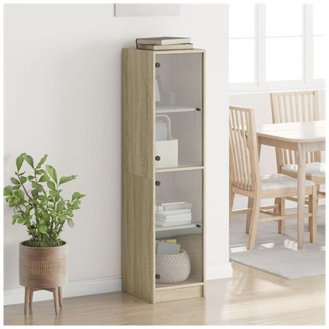 Credenza Con Ante In Vetro Rovere Sonoma 35x37x142 Cm - Foto 3
