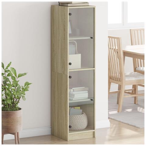 Credenza Con Ante In Vetro Rovere Sonoma 35x37x142 Cm - Foto 1