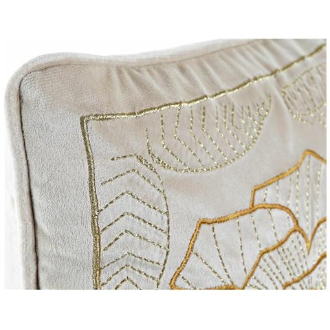 Cuscino Dkd Home Decor Dorato 50 X 10 X 30 Cm Fiori - Foto 2