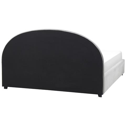 Letto Contenitore Velluto Grigio Chiaro 180 X 200 Cm Vaucluse - Foto 2
