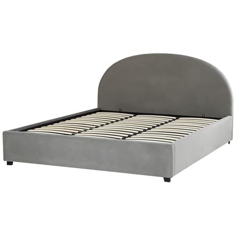 Letto Contenitore Velluto Grigio Chiaro 180 X 200 Cm Vaucluse - Foto 8