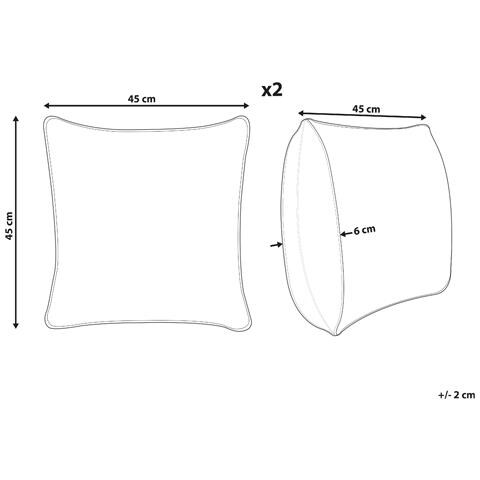 Set Di 2 Cuscini Hoya Cotone 45 X 45 Cm Arancione Trama Geometrica - Foto 7
