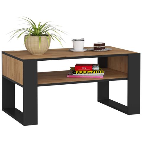 Tavolino da caff? DOMI, 92x53x45 cm, Colore Quarcia Craft e Nero - Foto 1