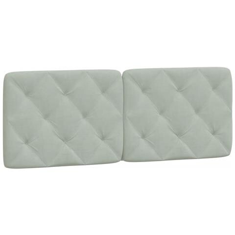 Cuscino Testiera Grigio Chiaro 120 Cm In Velluto - Foto 1