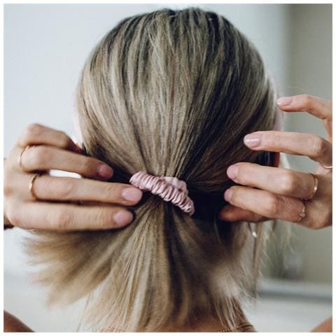 Travel Set Hair Borsa Di Seta, Maschera Per Dormire, Scrunchie S & Scrunchie M - Foto 4