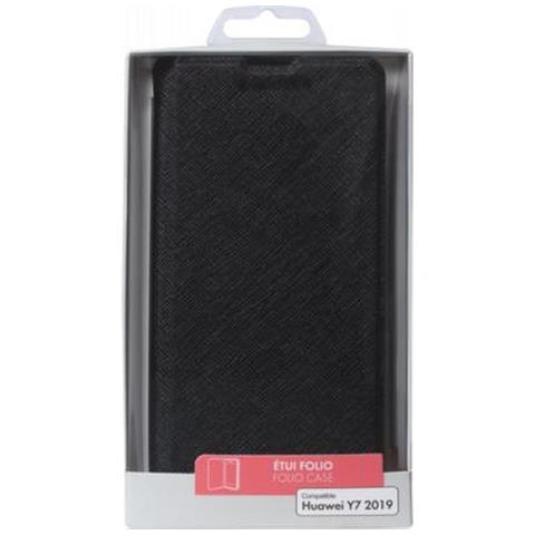 Custodia Protettiva Folio Per Huawei Y7, Nero - Foto 5