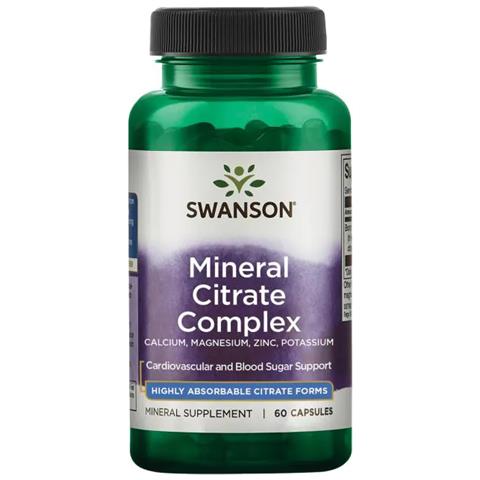 Citrato Multiminerale - Calcio, Magnesio, Zinco, Potassio 60 Capsule Swanson Health Products - Foto 1