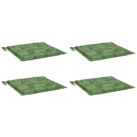 Cuscini Per Sedia 4 Pz Motivo A Foglie 40x40x3 Cm Tessuto - Foto 3