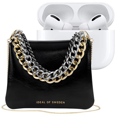 Mini Borsa Per Airpods All Generation Modello Edge Con Tracolla Rimovibile, Nero - Foto 1