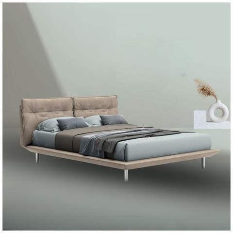 Letto Bolt Matrimoniale Fisso Colore Beige - Foto 1