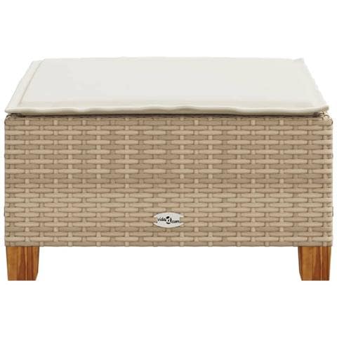 Sgabello Giardino con Cuscino Beige 63,5x56x32 cm in Polyrattan - Foto 9